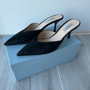 Prada Black Mules - Like new!